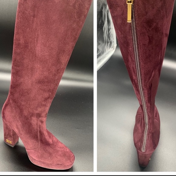COPY - DIOR maroon platform boots - Picture 1 of 4